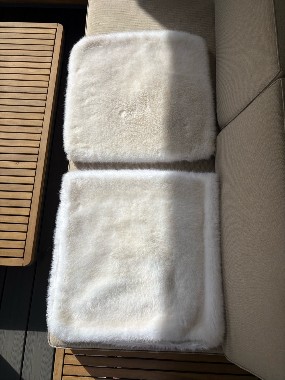 Two Restoration Hardware Faux Fur Pillow Case Covers